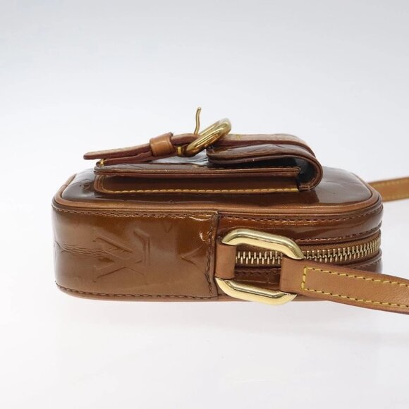 LOUIS VUITTON Monogram Vernis Christie PM Shoulder Bag Bronze M91111 Auth 130923 - Picture 3 of 16